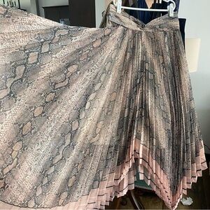 Zimmermann pleated snake print skirt